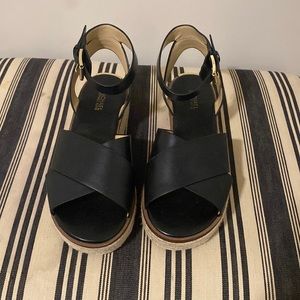 Michael Kors black strap sandals, size 7